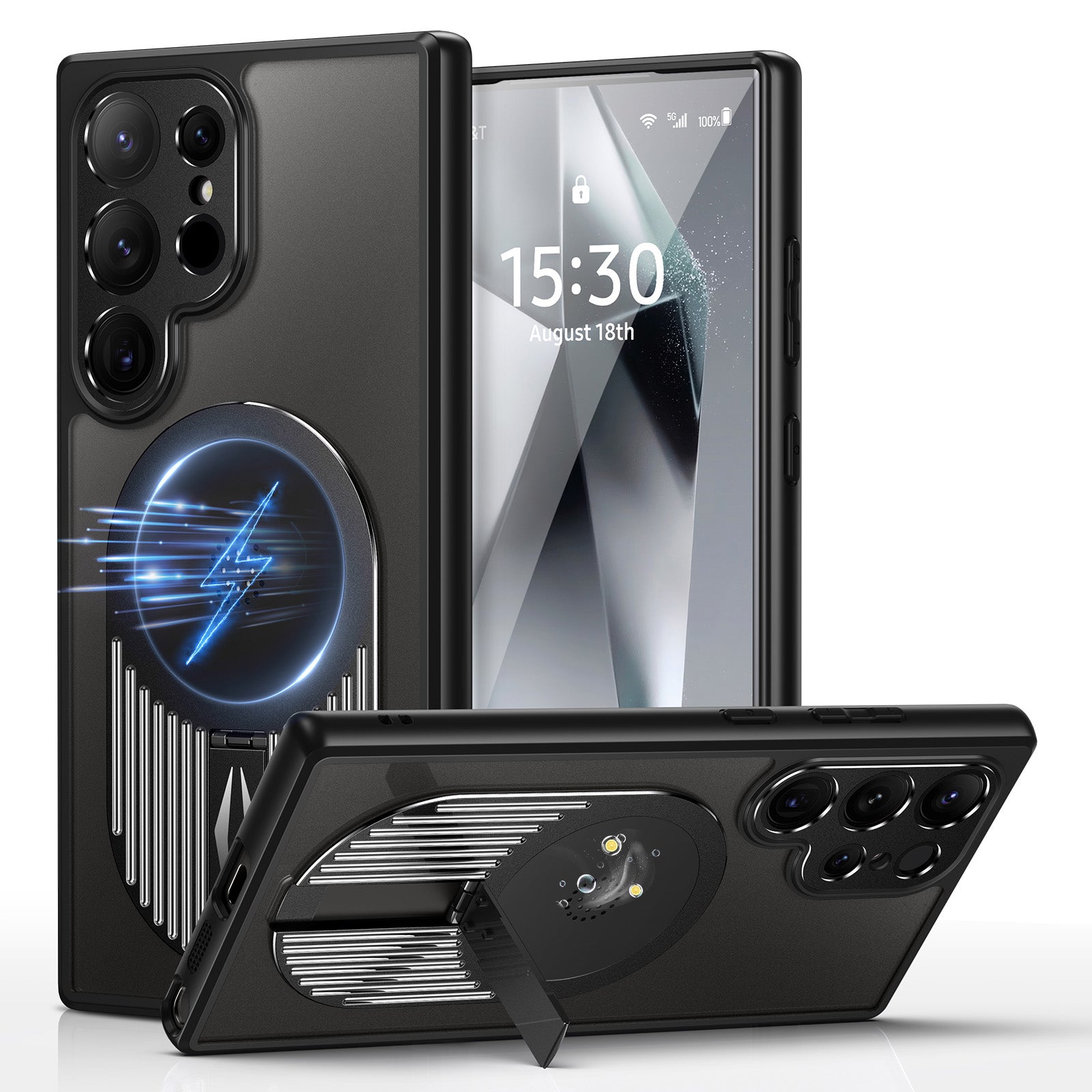 For Samsung Galaxy S23 Ultra Magnetic Case PC+Silicone Kickstand Phone Cover Graphene Heat Dissipation For Samsung Galaxy S23 Ultra Magnetic Case PC+Silicone Kickstand Phone Cover Graphene Heat Dissipation